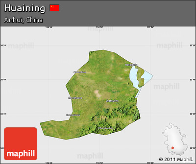 Satellite Map of Huaining, single color outside