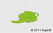 Physical Panoramic Map of Huaining, cropped outside