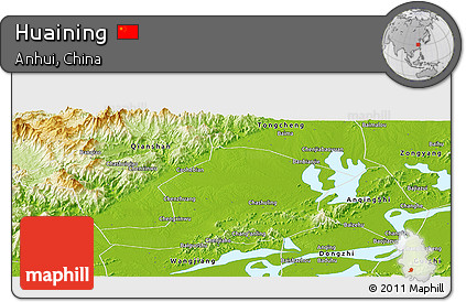 Physical Panoramic Map of Huaining