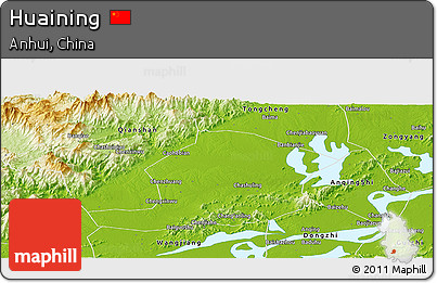 Physical Panoramic Map of Huaining