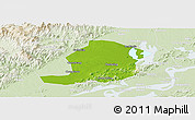 Physical Panoramic Map of Huaining, lighten