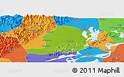 Physical Panoramic Map of Huaining, political outside