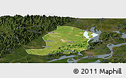Satellite Panoramic Map of Huaining, darken