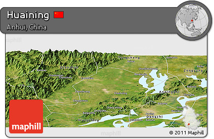 Satellite Panoramic Map of Huaining