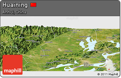 Satellite Panoramic Map of Huaining