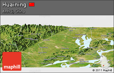 Satellite Panoramic Map of Huaining