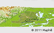 Satellite Panoramic Map of Huaining, physical outside