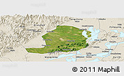 Satellite Panoramic Map of Huaining, shaded relief outside