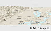 Shaded Relief Panoramic Map of Huaining
