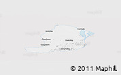 Silver Style Panoramic Map of Huaining, single color outside