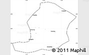 Blank Simple Map of Huaining, cropped outside