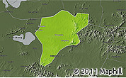Physical 3D Map of Langxi, darken, semi-desaturated