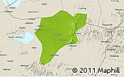 Physical 3D Map of Langxi, shaded relief outside