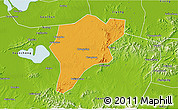 Political 3D Map of Langxi, physical outside