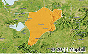 Political 3D Map of Langxi, satellite outside