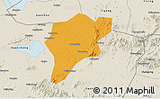 Political 3D Map of Langxi, shaded relief outside