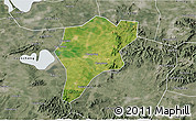 Satellite 3D Map of Langxi, semi-desaturated