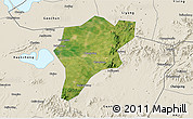 Satellite 3D Map of Langxi, shaded relief outside
