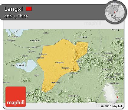 Savanna Style 3D Map of Langxi