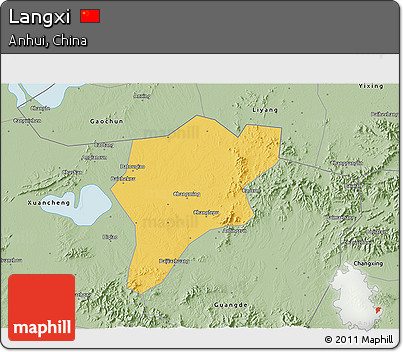 Savanna Style 3D Map of Langxi