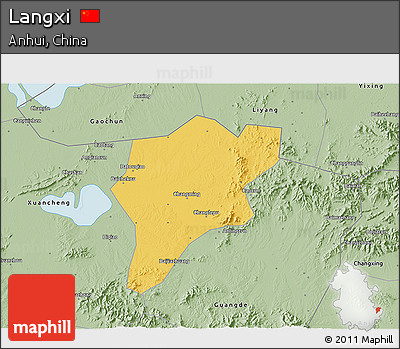 Savanna Style 3D Map of Langxi