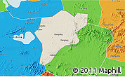 Shaded Relief 3D Map of Langxi, political outside