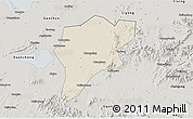 Shaded Relief 3D Map of Langxi, semi-desaturated