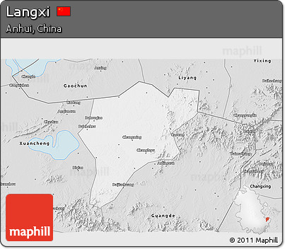 Silver Style 3D Map of Langxi