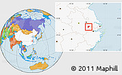 Political Location Map of Langxi, highlighted country