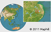 Satellite Location Map of Langxi