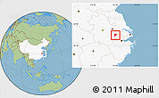 Savanna Style Location Map of Langxi, highlighted country