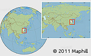 Savanna Style Location Map of Langxi, highlighted parent region, within the entire country