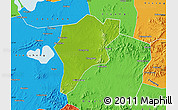 Physical Map of Langxi, political outside