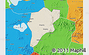 Shaded Relief Map of Langxi, political outside