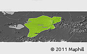Physical Panoramic Map of Langxi, darken, desaturated