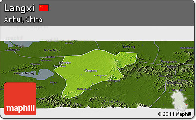 Physical Panoramic Map of Langxi, darken