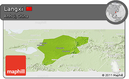 Physical Panoramic Map of Langxi, lighten
