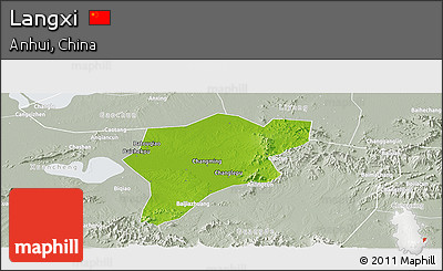 Physical Panoramic Map of Langxi, lighten, semi-desaturated