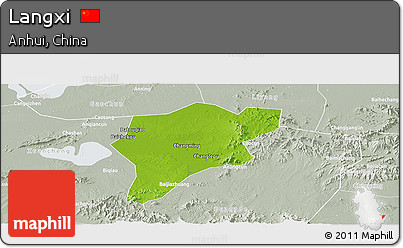 Physical Panoramic Map of Langxi, lighten, semi-desaturated