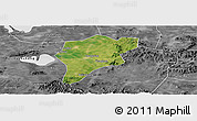 Satellite Panoramic Map of Langxi, desaturated