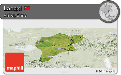 Satellite Panoramic Map of Langxi, lighten