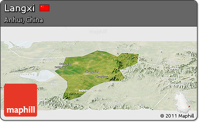Satellite Panoramic Map of Langxi, lighten