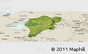 Satellite Panoramic Map of Langxi, shaded relief outside
