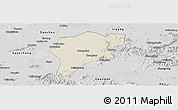 Shaded Relief Panoramic Map of Langxi, desaturated