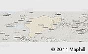 Shaded Relief Panoramic Map of Langxi, semi-desaturated