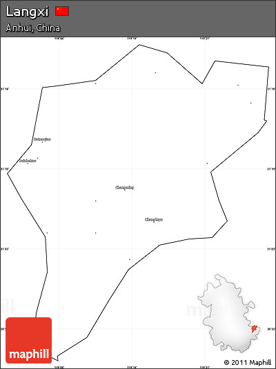 Blank Simple Map of Langxi, cropped outside