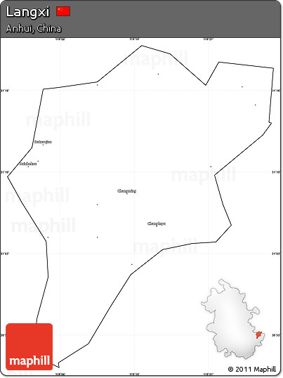 Blank Simple Map of Langxi, cropped outside