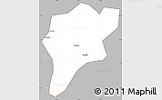 Gray Simple Map of Langxi, cropped outside