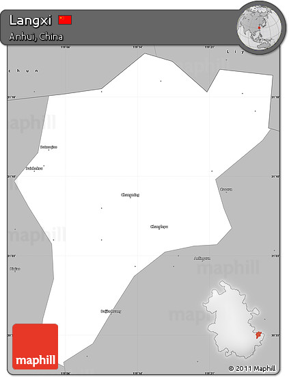 Gray Simple Map of Langxi