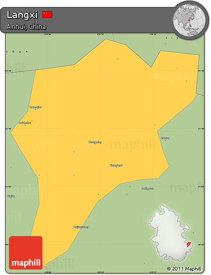 Savanna Style Simple Map of Langxi